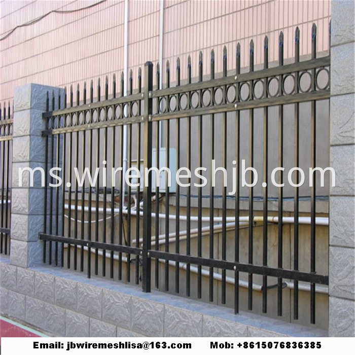 Black Zinc Steel Wrought Iron Fence